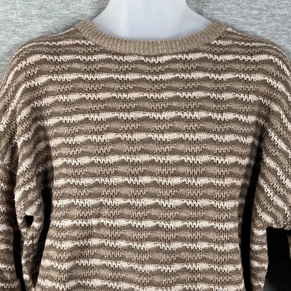 VTG Northern Isles Mens L Crewneck Sweater Ribbed Cuffs Hem Timeless Linen Blend - Picture 4 of 16